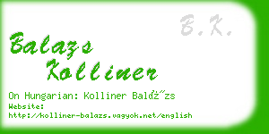 balazs kolliner business card